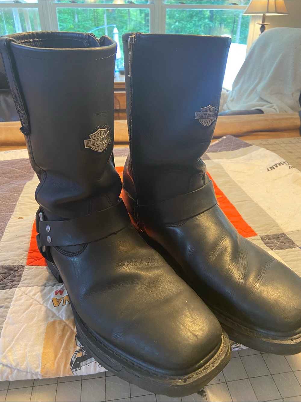 Harley-Davidson Men's Black Leather Engineer Boots, size 10.5